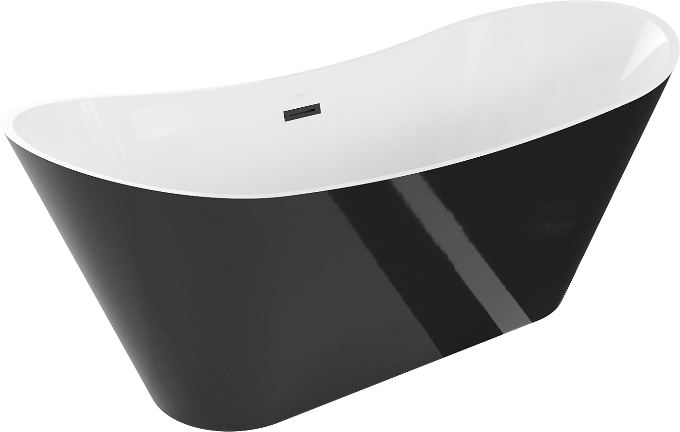 Mexen Celia wanna wolnostojąca 170 x 75 cm, biała/czarna, przelew czarny - 52331707575-70