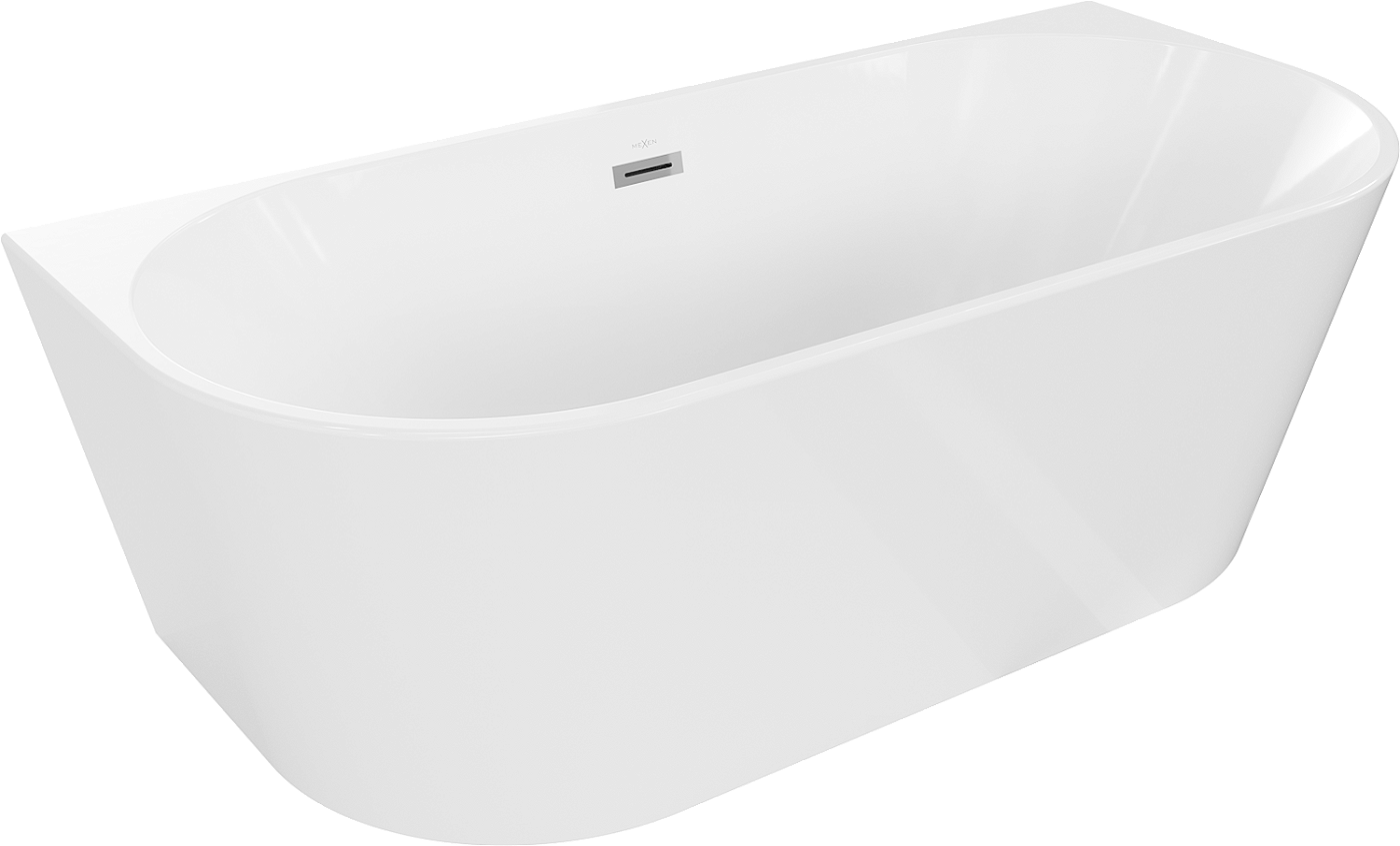 Mexen Oval wanna wolnostojąca przyścienna 170 x 80 cm, biała, przelew chrom - 52671708000-01