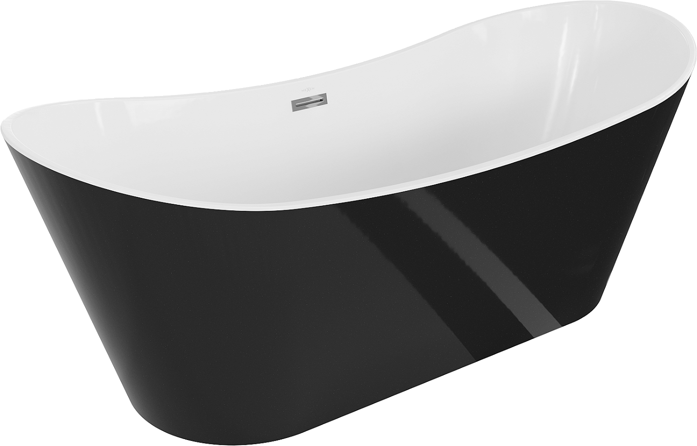 Mexen Montana wanna wolnostojąca 180 x 80 cm, biała/czarna, przelew chrom - 52011808075-01