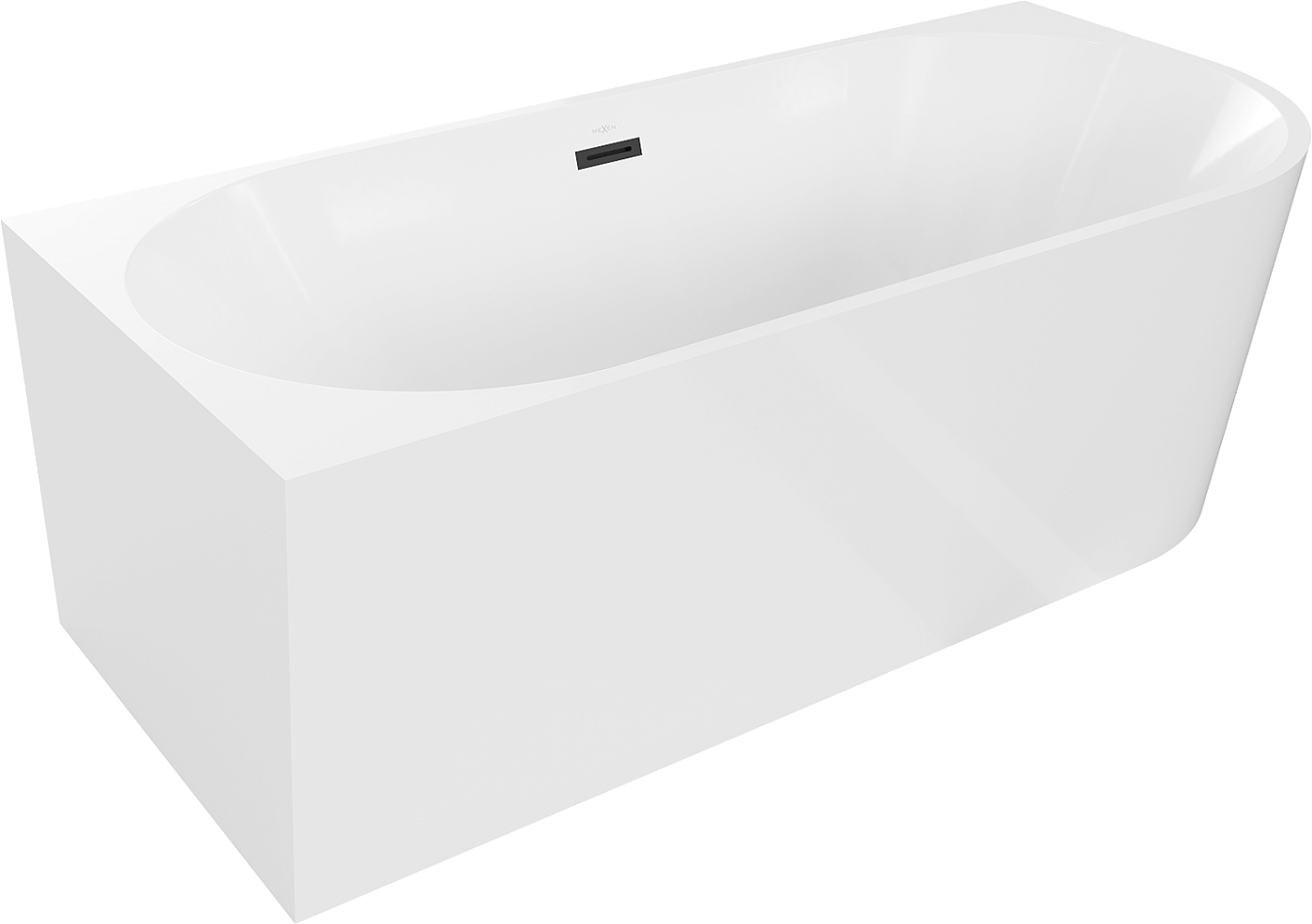 Mexen Mia wanna wolnostojąca narożna lewa 160 x 75 cm, biała, przelew czarny - 52691607500L-70
