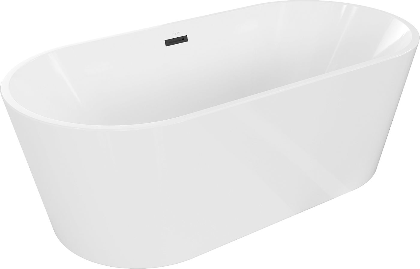 Mexen Luna wanna wolnostojąca 170 x 80 cm, biała, przelew czarny - 52031708000-70
