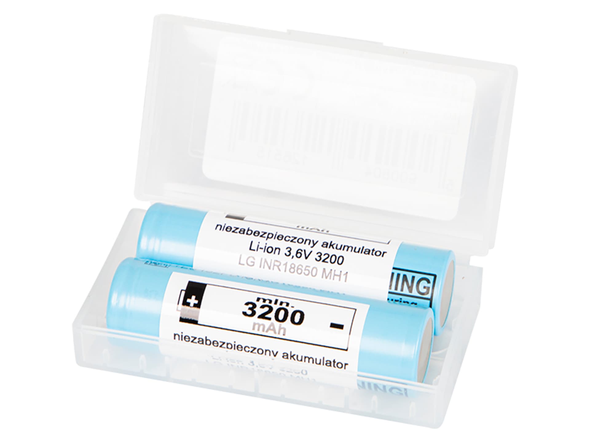 85-599# Akumulator 18650 li-ion lg 3200mah 10a 3,6v + box 2szt