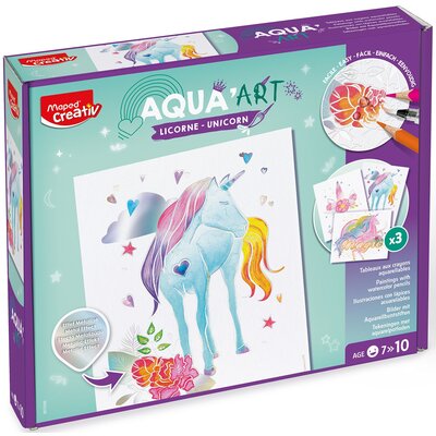 aqua art obrazy akwarelowe jednorożec
