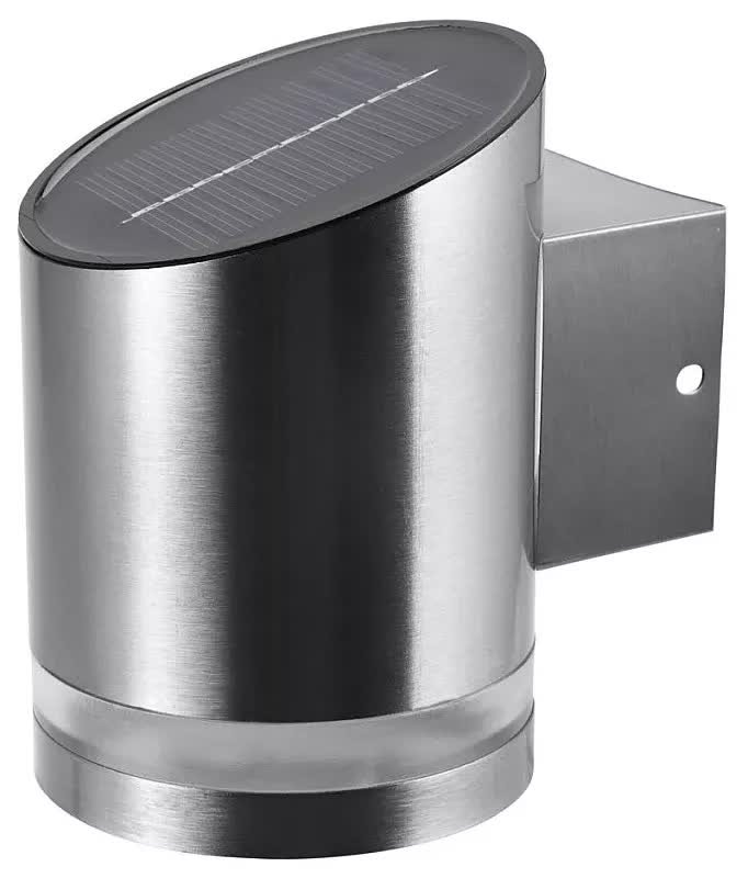 Kinkiet solarna lampa wykonana ze stali nierdzewnej 90mm