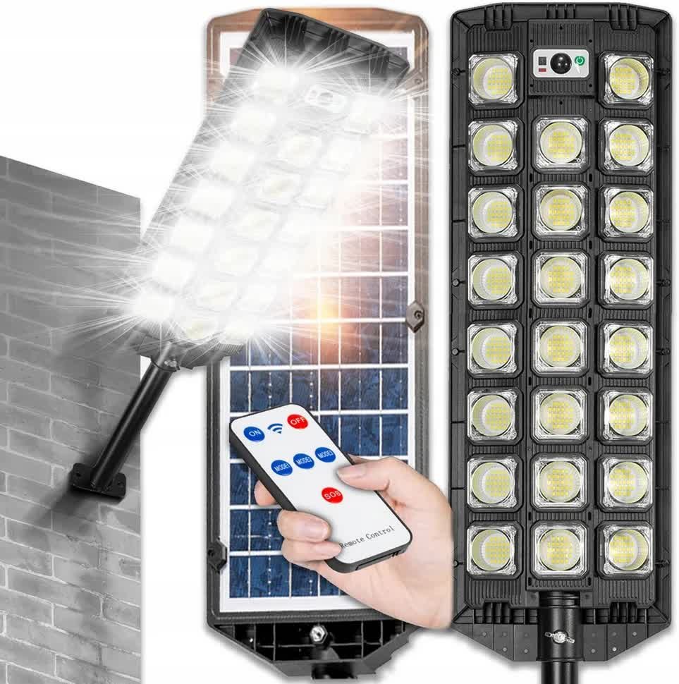 LAMPA SOLARNA CZUJNIK RUCHU ZMIERZCHU 600 LED 2000W