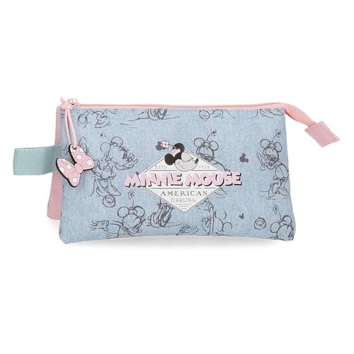 Joumma Disney Minnie American Darling Triple Case Niebieski 22x12x5 cms Poliester by Joumma Bags, niebieski, Potrójne etui