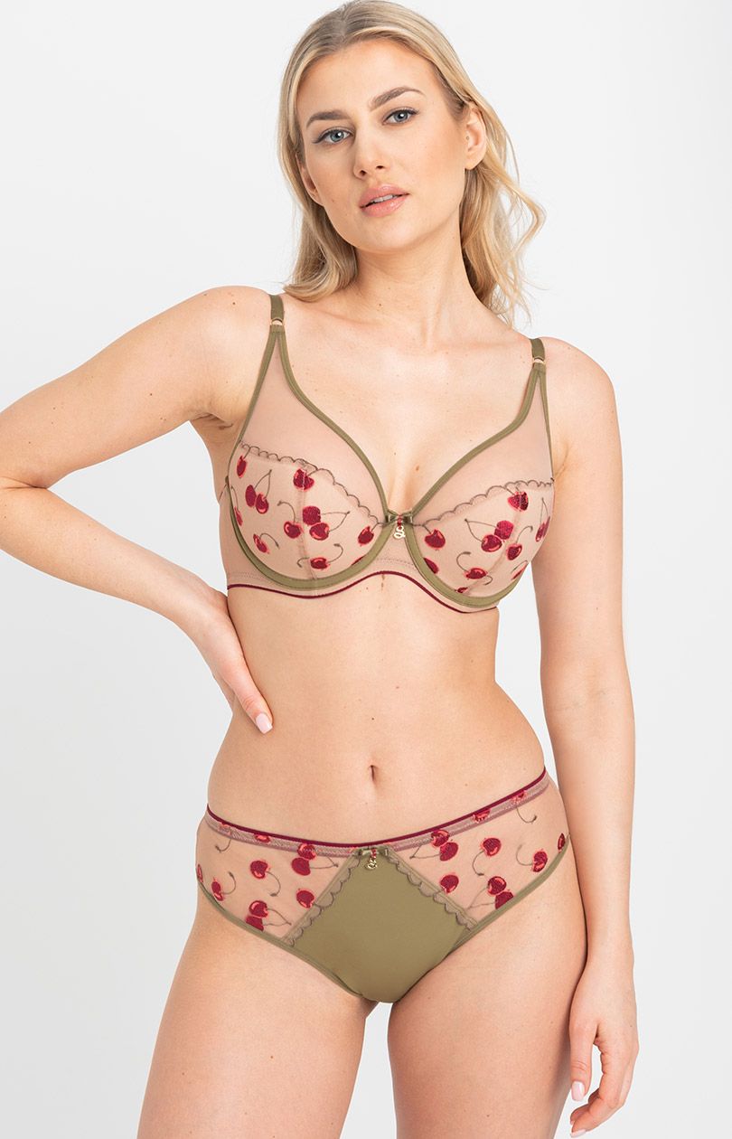 Biustonosz push-up z haftem Cheri A338, Kolor multicolour, Rozmiar 65E, Samanta - Primodo.com