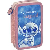 KIDS EUROSWAN Piórnik 2-komorowy z wyposażeniem Stitch ST00024