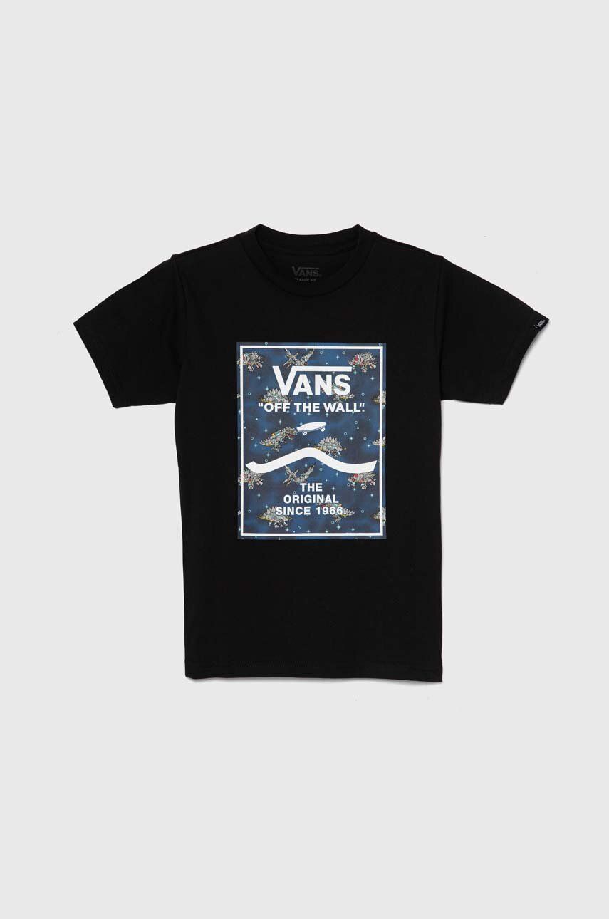 Vans t-shirt bawełniany dziecięcy PRINT BOX 2.0 SS kolor czarny z nadrukiem