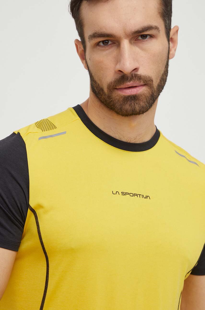 LA Sportiva t-shirt sportowy Tracer kolor żółty wzorzysty P71100999 - La Sportiva