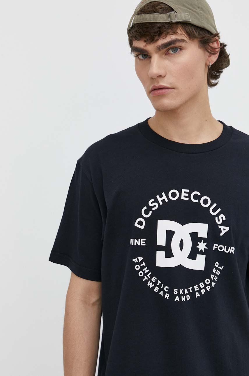 DC t-shirt bawełniany męski kolor granatowy z nadrukiem ADYZT05376