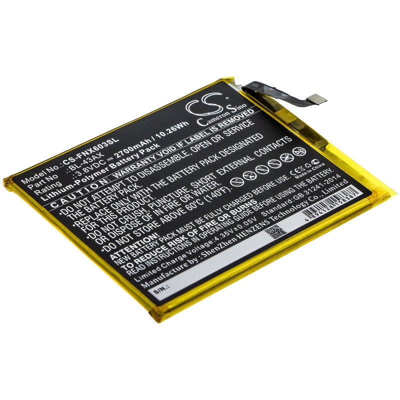 Infinix Zero 5 / BL-43AX 2700mAh 10.26Wh Li-Polymer 3.8V (Cameron Sino)