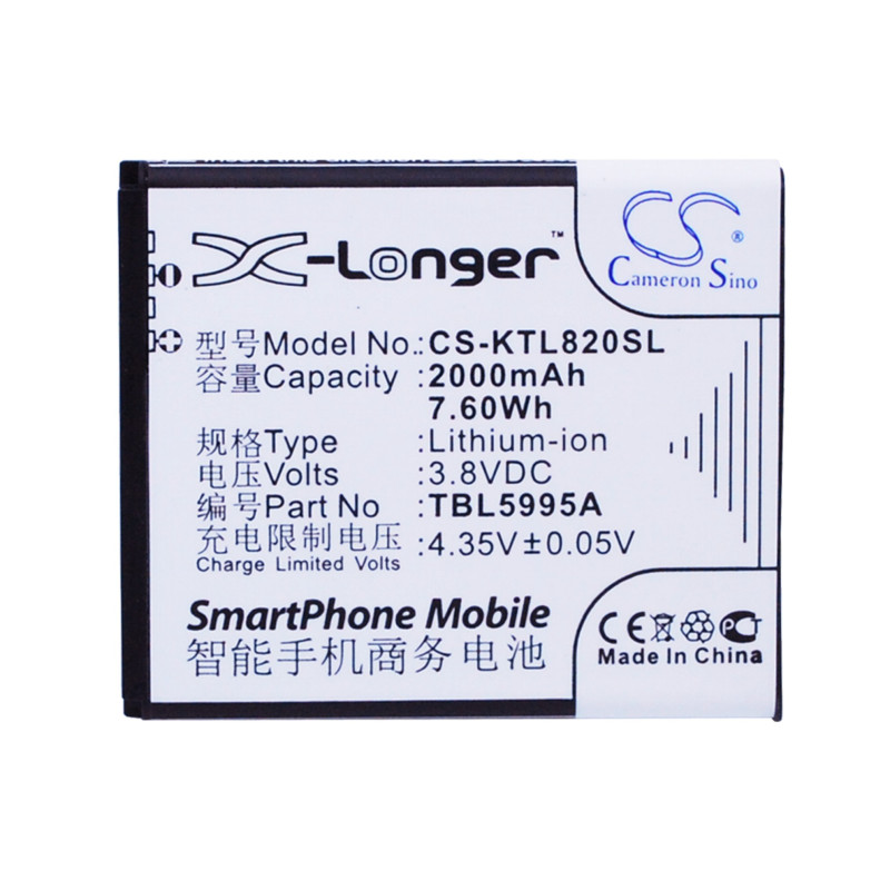 K-Touch L820 / TBL5995A 2000mAh 7.60Wh Li-Ion 3.8V (Cameron Sino)