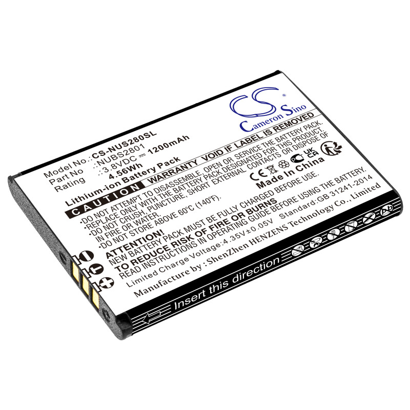 NUU Mobile F4L 4G LTE / NUBS2801 1200mAh 4.56Wh Li-Ion 3.8V (Cameron Sino)