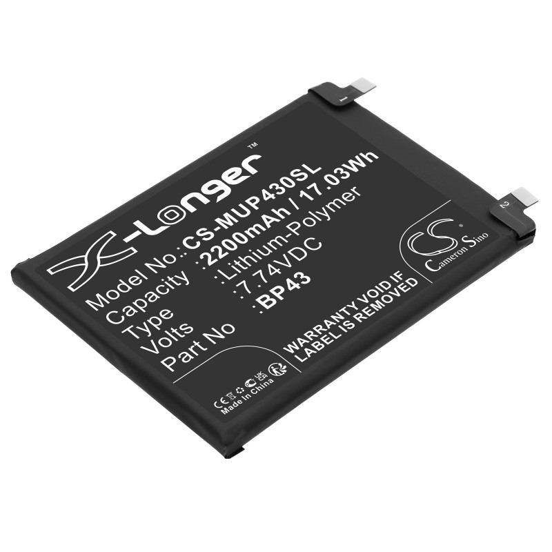 Xiaomi Mix 4 / BP43 2200mAh 17.03Wh Li-Polymer 7.74V (Cameron Sino)