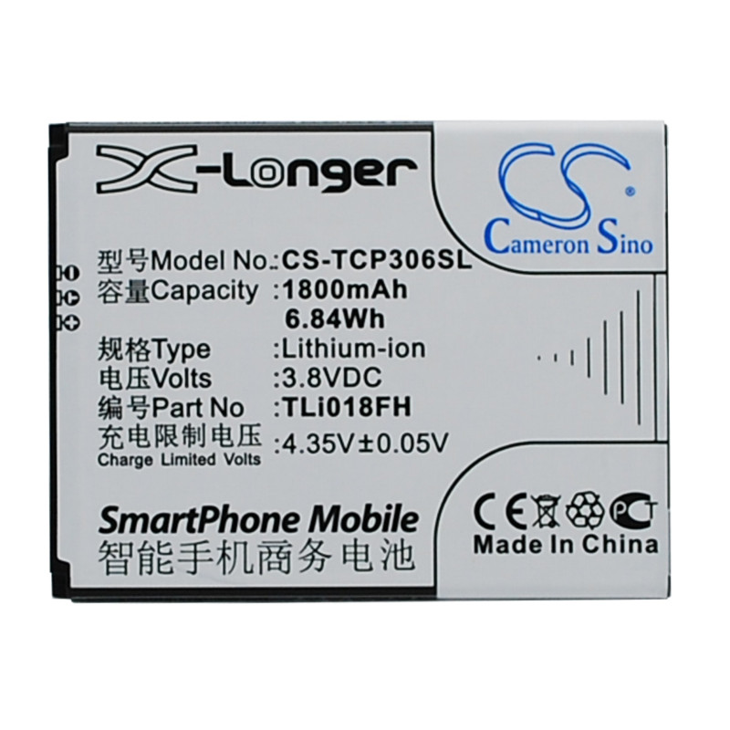 TCL P306C / TLi018FH 1800mAh 6.84Wh Li-Ion 3.8V (Cameron Sino)