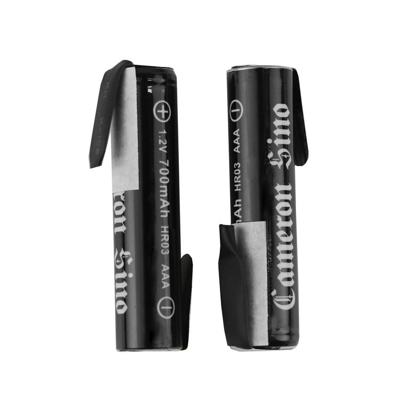 Akumulatorki AAA / R03 700mAh 0.84Wh Ni-MH 1.2V zestaw 2 szt z blaszkami lutowniczymi z okrągłymi otworami (Cameron Sino)
