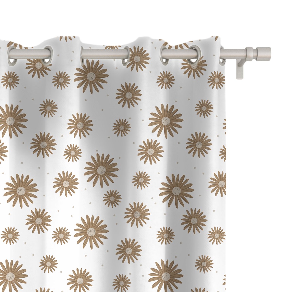 Zasłona dla dzieci BUNNY BLISS wzór D243 | beżowe stokrotki 150 x 240 cm tkanina standard