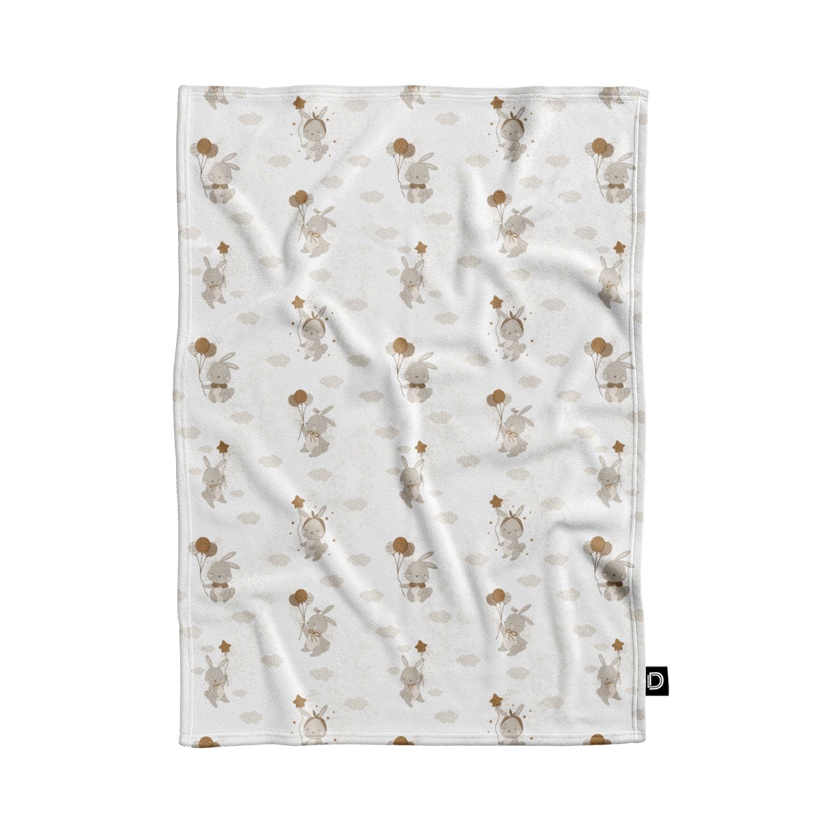 Koc pluszowy dla dzieci BUNNY BLISS wzór D244 | balonowe zajączki 80 x 60 cm