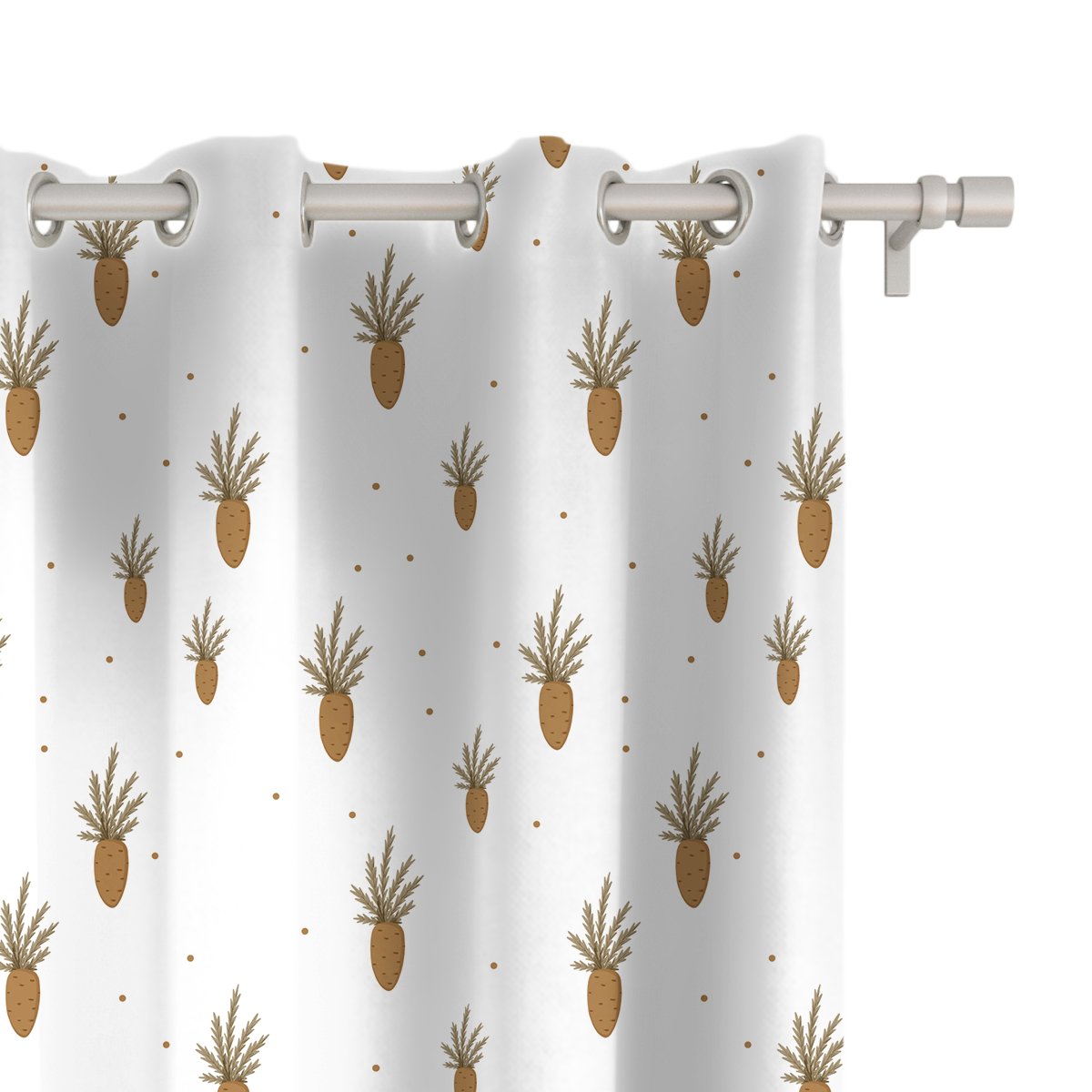 Zasłona dla dzieci BUNNY BLISS wzór D246 | marchewki 150 x 160 cm tkanina standard