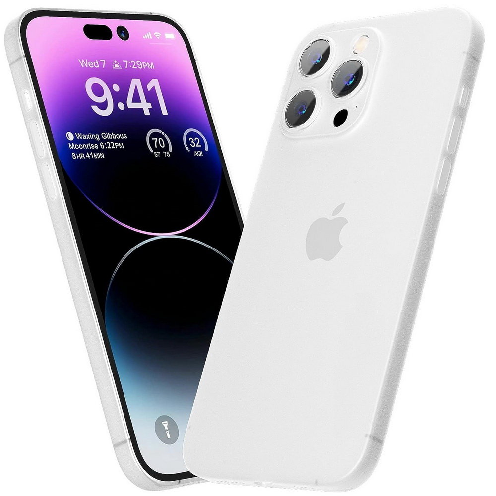 D-Pro Air Ultra Slim Minimal PP Case 0.4mm bardzo cienkie matowe minimalistyczne etui do iPhone 15 Pro (Matte White)