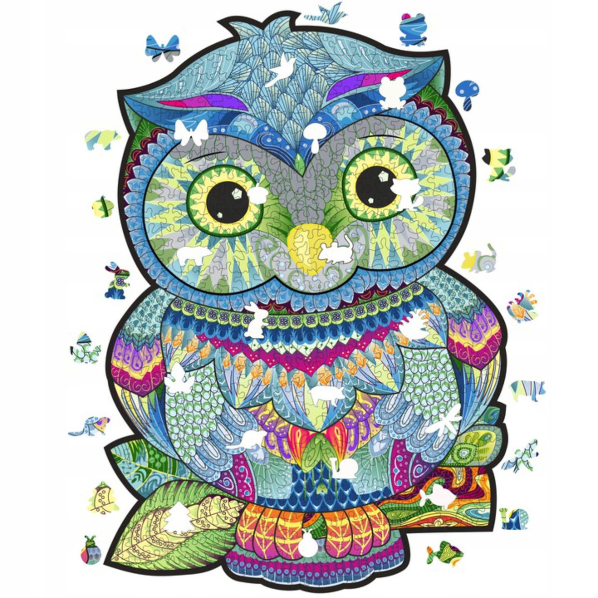 Puzzle npracownia Drewaniane Zwierzęta Dla Dorosłych Dzieci 525 el. XXL 3D SOWA