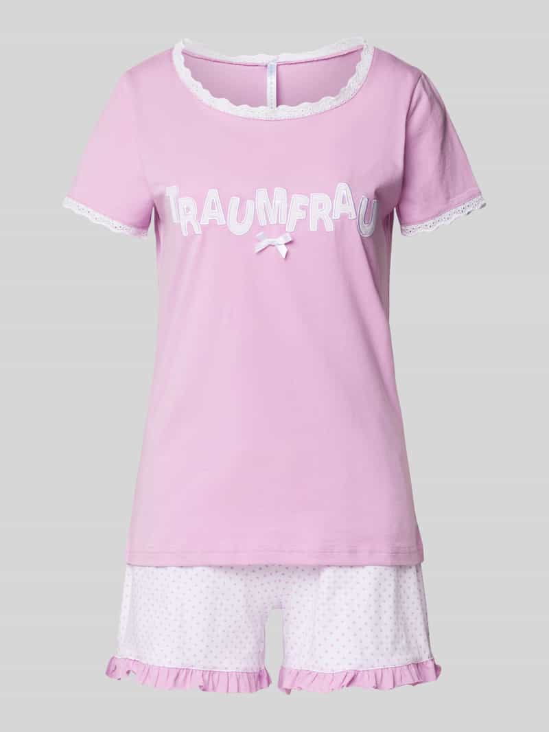 Piżama z wyhaftowanym napisem model ‘Traumfrau’