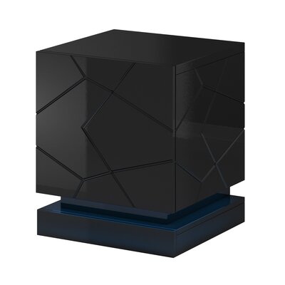 Szafka nocna QIU 2szt. 46x41,5xH53 czarny połysk/czarny połysk