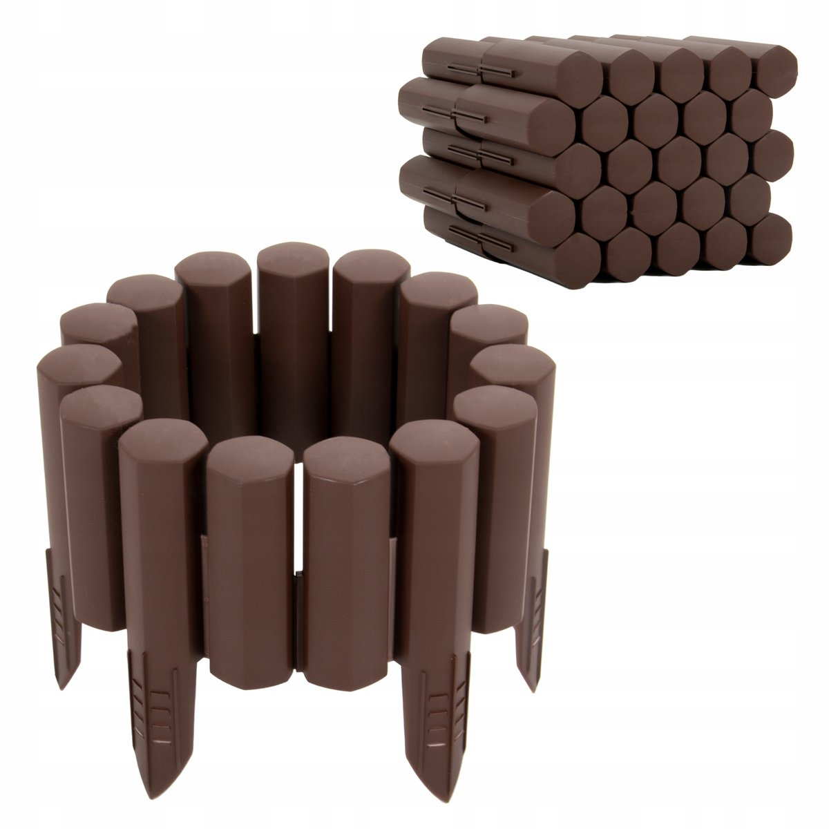 Obrzeże Ogrodowe Palisada Brąz 2,7 m Border Płotek / GardenPlus