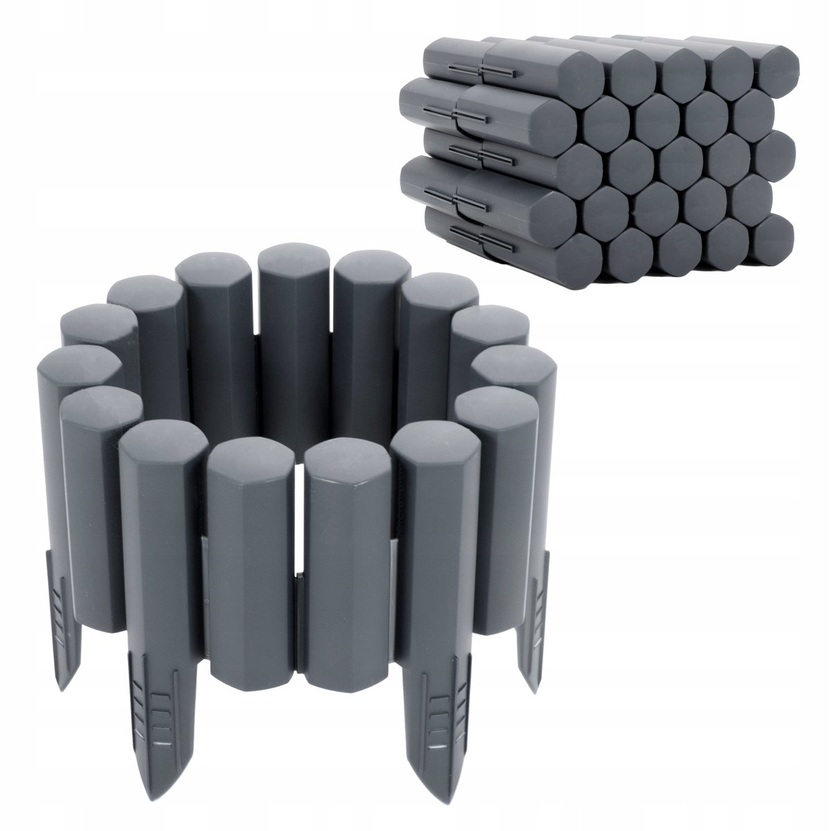 Obrzeże Ogrodowe Palisada Szary 2,7m Border Płotek / GardenPlus