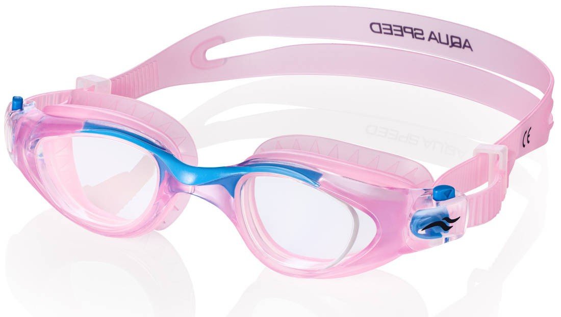 Dziecięce okulary pływackie AQUASPEED MAORI jasno-różowe