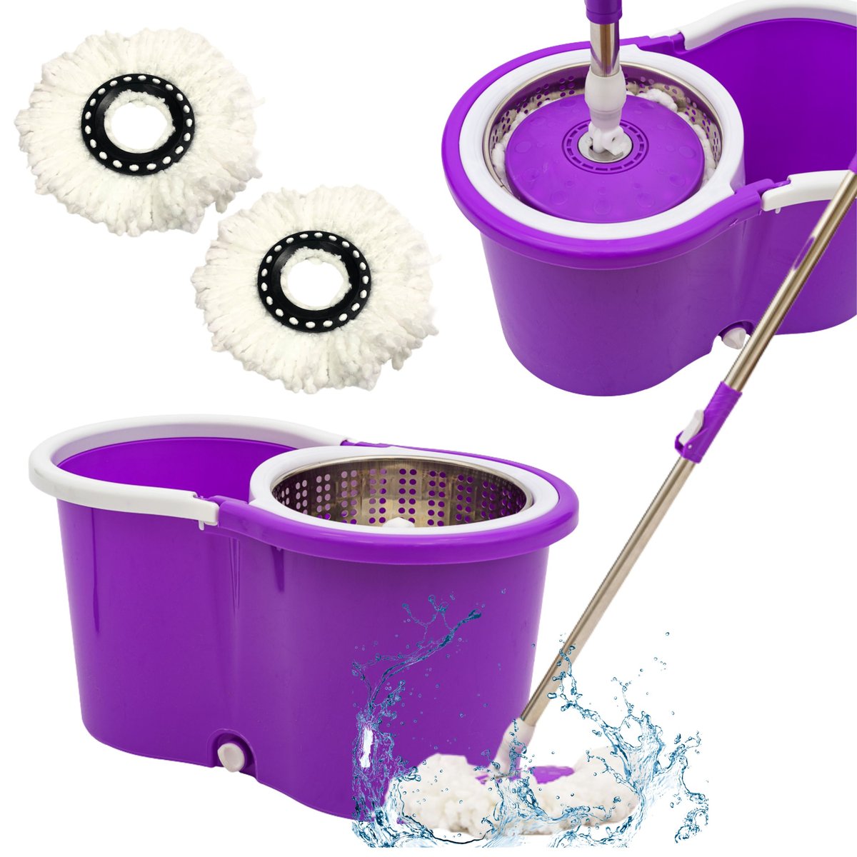 Mop obrotowy z 2 końcówkami