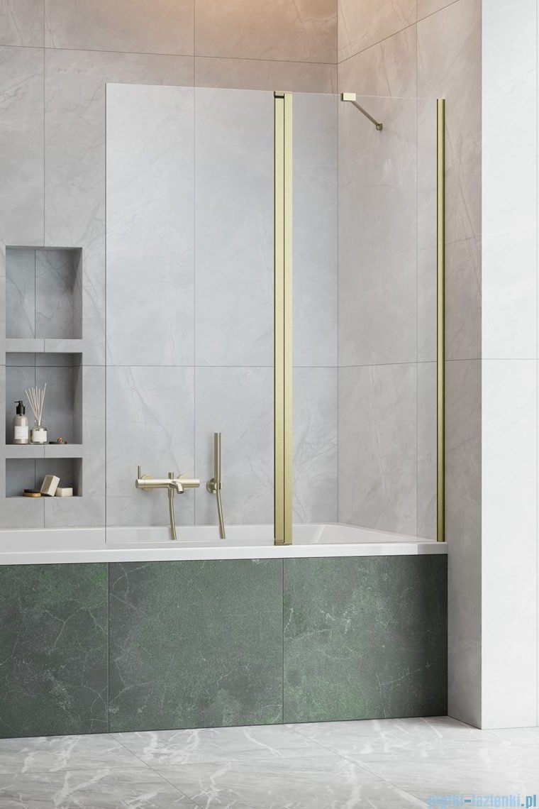 Radaway Nes Pnd II Brushed Gold parawan nawannowy 120cm prawy szczotkowane złoto 10009120-99-01R
