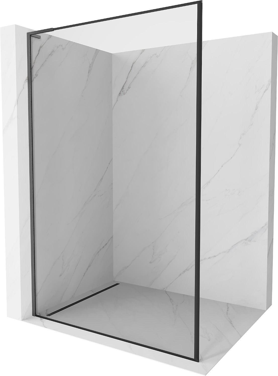 Mexen Kioto L ścianka prysznicowa Walk-in 100 x 200 cm, czarny wzór, gun gray szczotkowany - 800-100-103-66-70