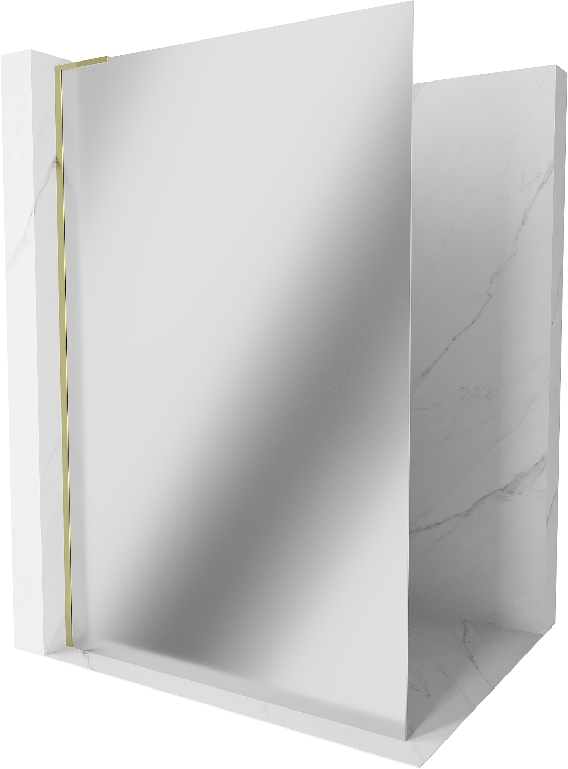 Mexen Kioto L ścianka prysznicowa Walk-in 110 x 200 cm, lustro, złota - 800-110-103-50-50