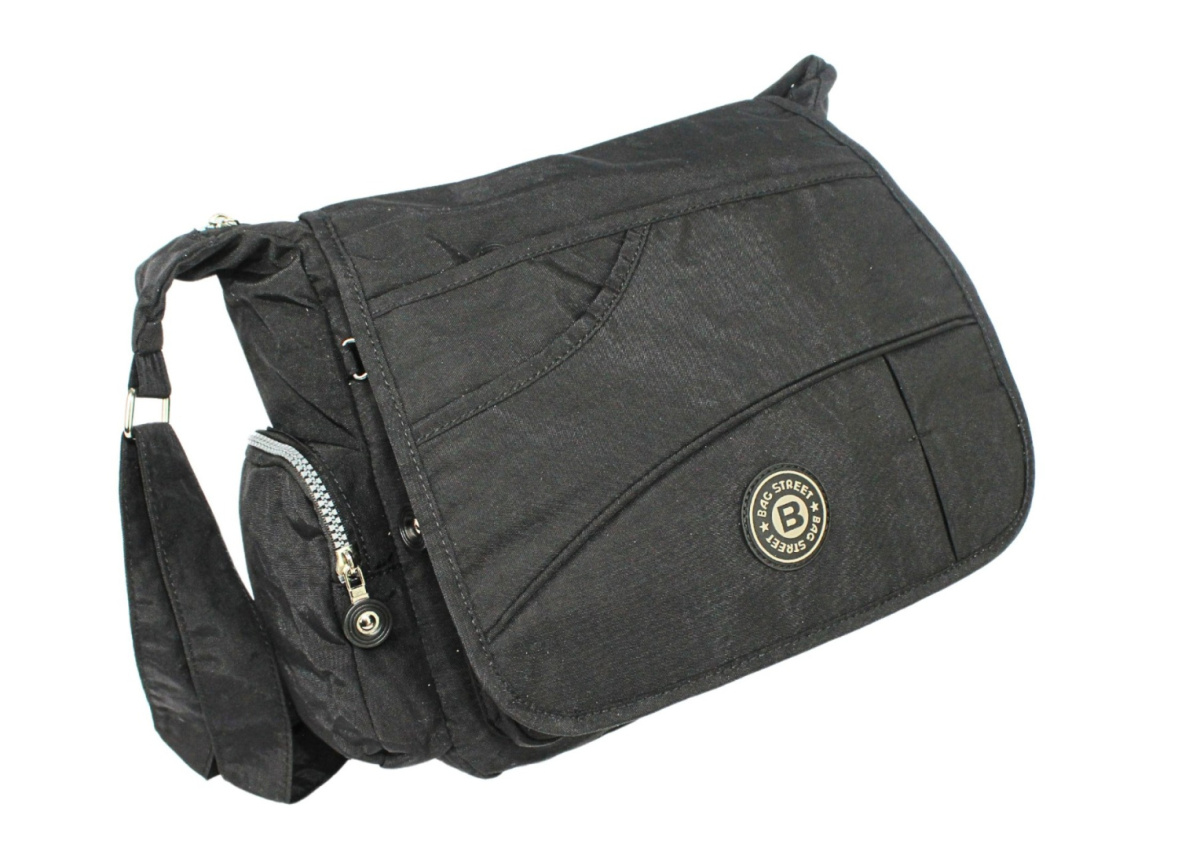 Stylowa Pozioma Torba Średnia Na Ramię Bag Street NR 2222 CZARNA 30 x 25 x 10 [cm]