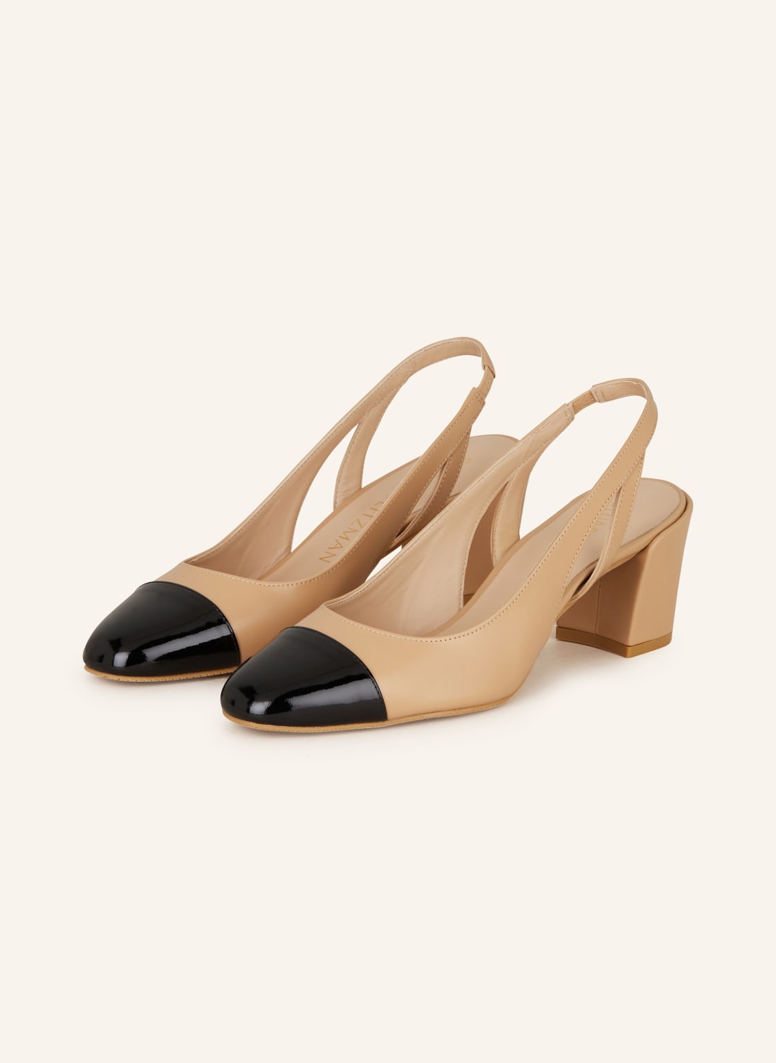 Stuart Weitzman Czółenka Z Odkrytą Piętą Sleek 50 beige