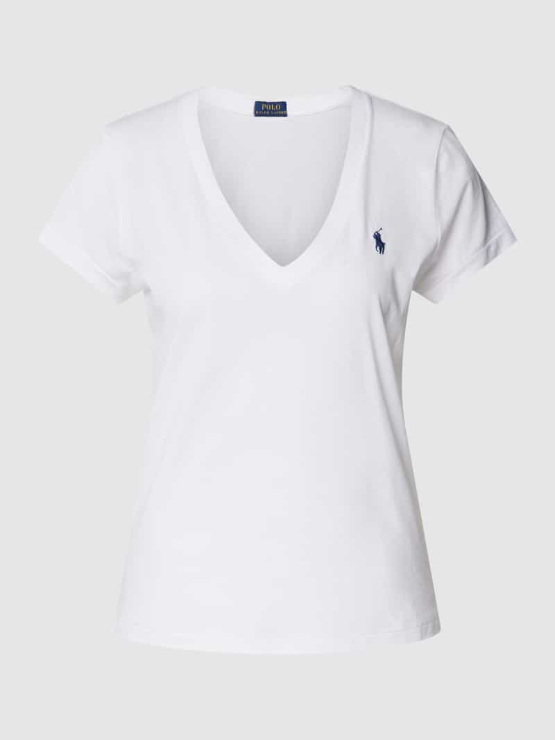 T-shirt z wyhaftowanym logo