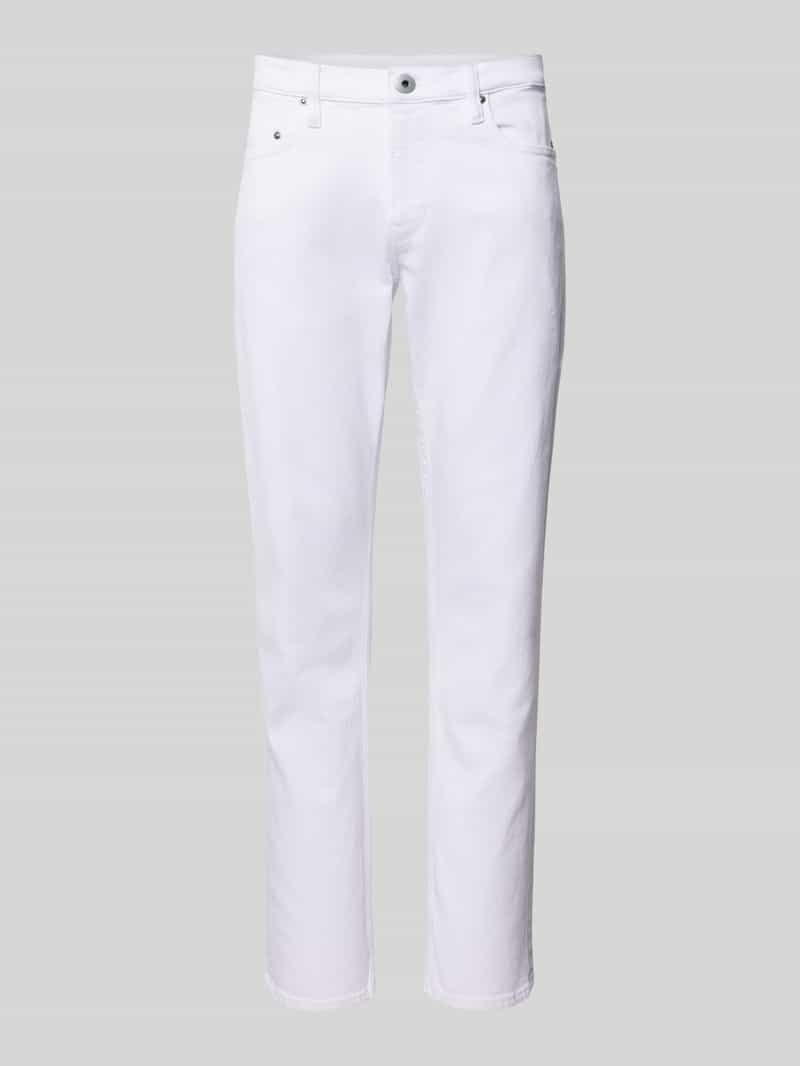 Jeansy o kroju straight fit w jednolitym kolorze model ‘Mosa’