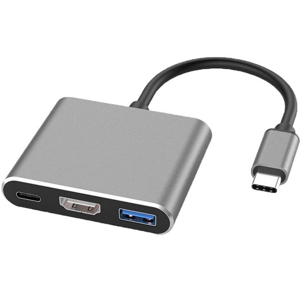 Adapter Hub 3w1 USB-C do HDMI 4K USB 3.0 MacBook (Space Gray)