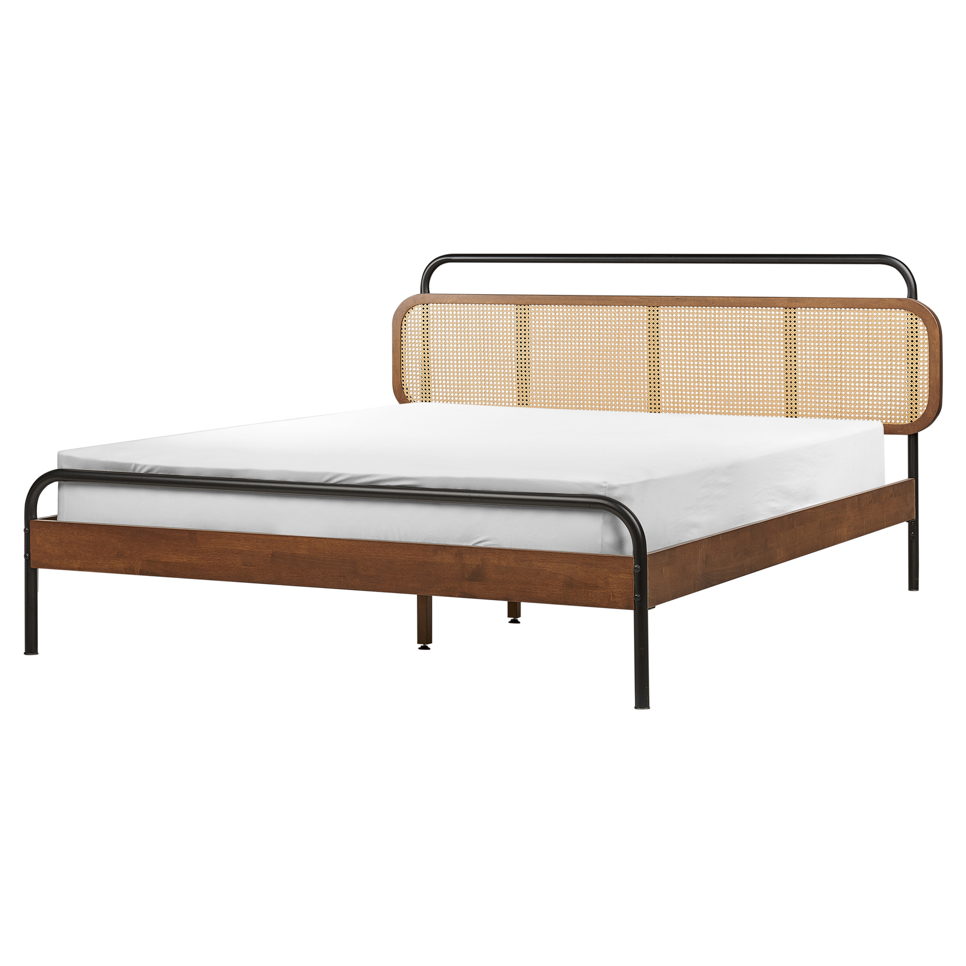 Łóżko drewniane 160 x 200 cm ciemne BOUSSICOURT