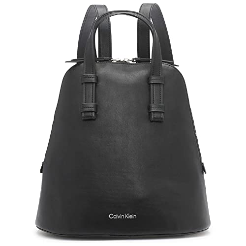 Calvin Klein damski zamek błyskawiczny Zina okrągły plecak, Czarny/srebrny, Rozmiar uniwersalny