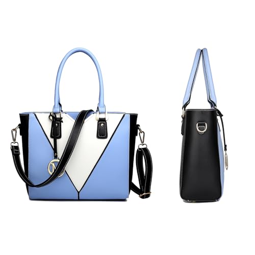 Miss Lulu Elegancka damska torba z uchwytem na górze, luksusowa, minimalistyczna, modna torba crossbody z blokowaniem kolorów, wszechstronna, do użytku biznesowego i na co dzień, NIEBIESKI