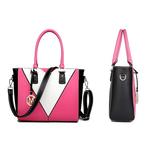 Miss Lulu Elegancka damska torba z uchwytem na górze, luksusowa, minimalistyczna, modna torba crossbody z blokowaniem kolorów, wszechstronna, do użytku biznesowego i na co dzień, Śliwka