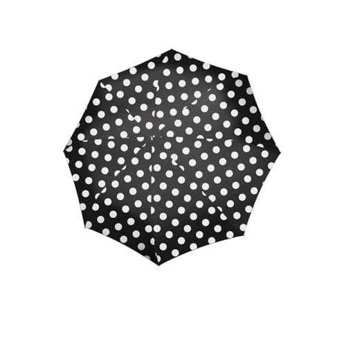 reisenthel Umbrella pocket duomatic – kompaktowy parasol kieszonkowy z przetworzonych butelek PET – z dużym przyciskiem i ergonomicznym uchwytem, Dots White, duomatic, Travelling
