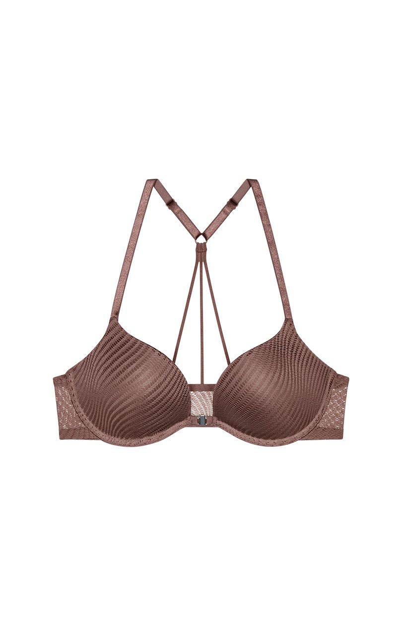 Triumph biustonosz push-up push-up zapinany z przodu ciemnobrązowy Harmony Spotlight WHUF 10217429, Kolor ciemnobrązowy, Rozmiar 80C, Triumph - Primodo.com