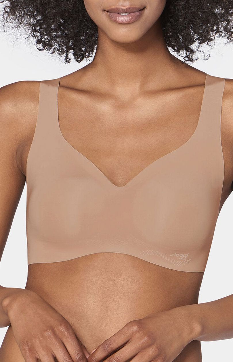 Sloggi bezszwowy biustonosz soft gładki stanik ZERO Feel Bralette EX 10186738, Kolor brązowy, Rozmiar L, Sloggi - Primodo.com