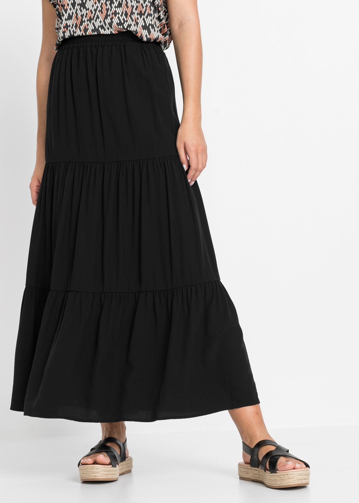 Spódnica maxi z falbaną - bonprix