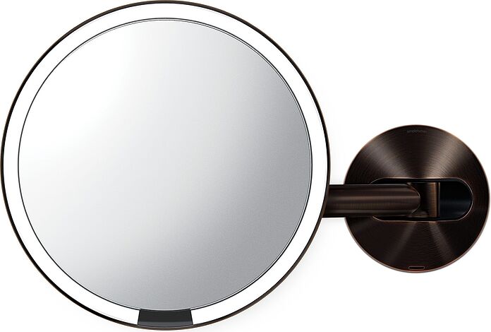 Lusterko sensorowe Simplehuman 23 cm ciemny brąz ścienne z gniazdkiem USB