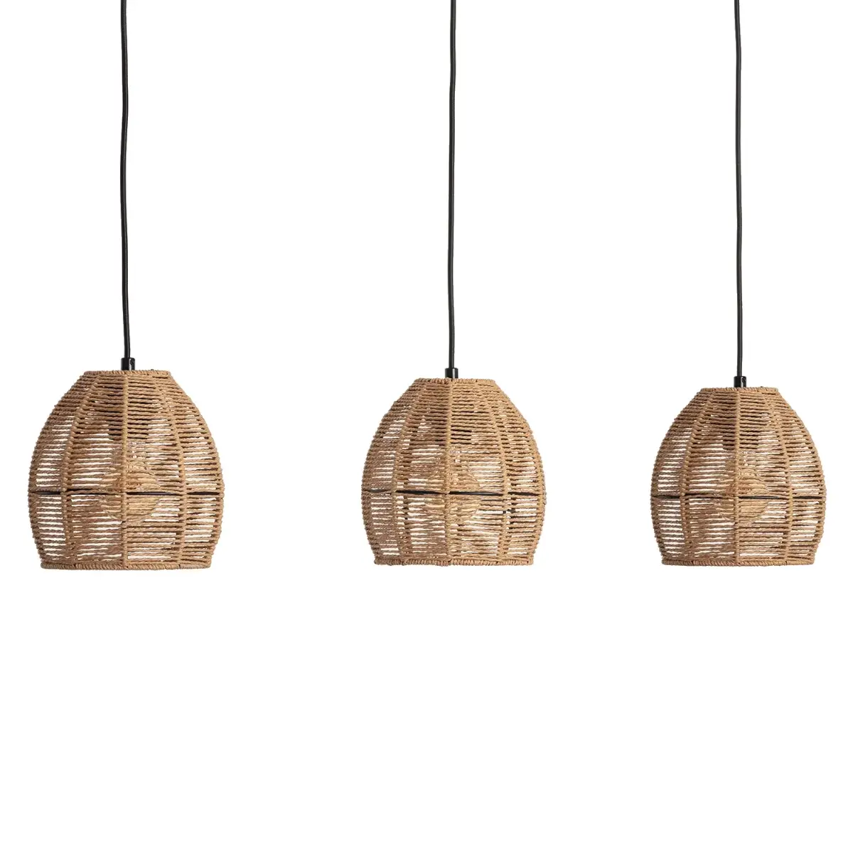 Potrójna lampa zwis Boho ABR-LW9-BH-E27 Abruzzo pleciona brązowy
